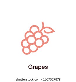 Grapes Line Icon - Vector