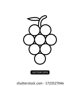 Grapes line icon vector illustration logo template for many purpose. Isolated on white background.