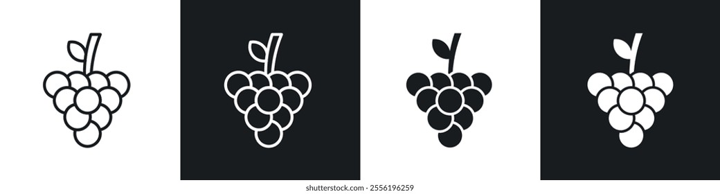 Grapes linear icon set for app, and web design.