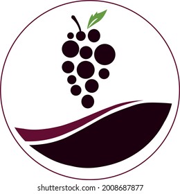 Plantilla de diseño del logotipo de uvas. Logo de la idea de uva de vino.