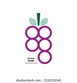 Icono del logotipo de las uvas aislado. Marca de vino orgánico . Logotipo de uvas naturales