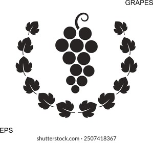 Logo de las uvas. Uvas aisladas sobre fondo blanco