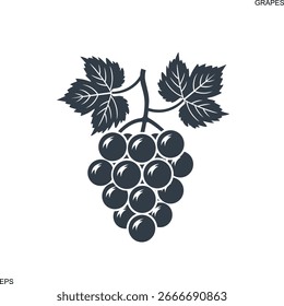 Logo de las uvas. Uvas aisladas sobre fondo blanco