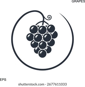 Logo de las uvas. Uvas aisladas sobre fondo blanco
