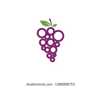 Grapes logo template vector icon illustration design