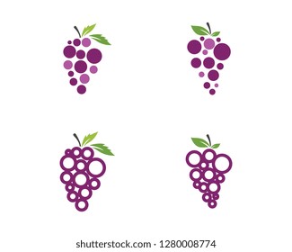 Grapes logo template vector icon illustration design