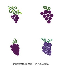 Grapes logo template vector icon illustration design