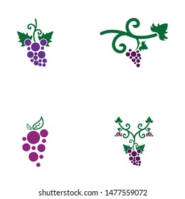 Grapes logo template vector icon illustration design