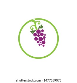 Grapes logo template vector icon illustration design