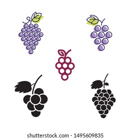 Grapes logo template vector icon illustration design