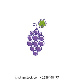Grapes logo template vector icon illustration design