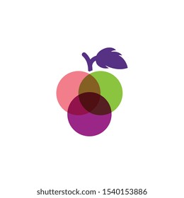 Grapes logo template vector icon illustration design