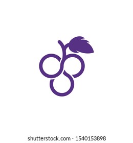 Grapes logo template vector icon illustration design