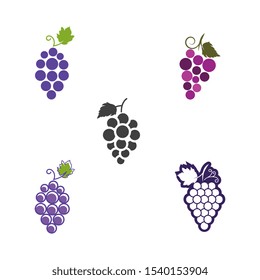 Grapes logo template vector icon illustration design