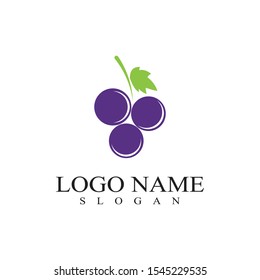 Grapes logo template vector icon illustration design