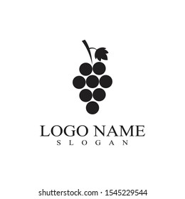 Grapes logo template vector icon illustration design