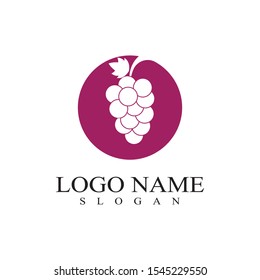 Grapes logo template vector icon illustration design