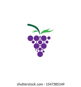 Grapes Logo Template Vector Icon Illustration Stock Vector (Royalty ...