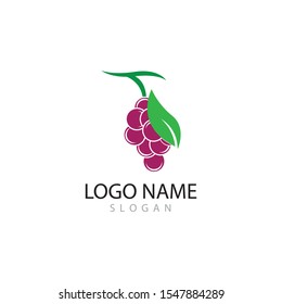 Grapes logo template vector icon illustration design