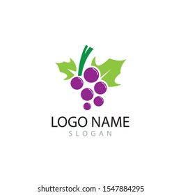 Grapes logo template vector icon illustration design