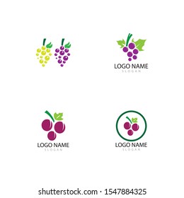 Grapes logo template vector icon illustration design