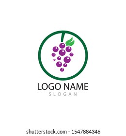 Grapes logo template vector icon illustration design