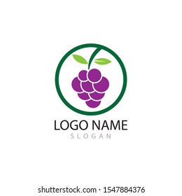 Grapes logo template vector icon illustration design
