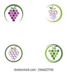 Grapes logo template vector icon illustration design