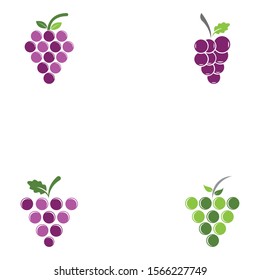 Grapes logo template vector icon illustration design