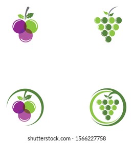 Grapes logo template vector icon illustration design