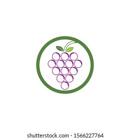 Grapes logo template vector icon illustration design