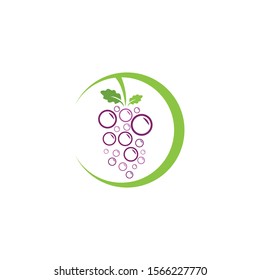 Grapes logo template vector icon illustration design