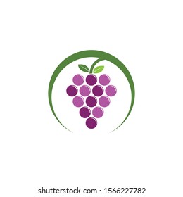Grapes logo template vector icon illustration design