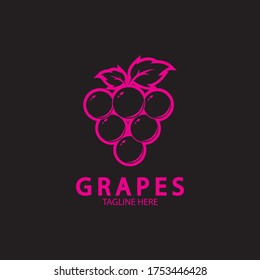 Grapes logo template vector icon illustration design