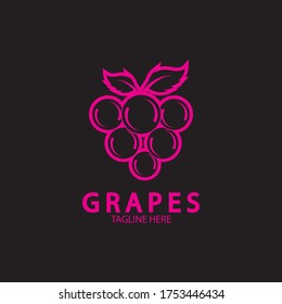 Grapes logo template vector icon illustration design