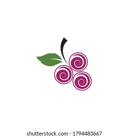 Grapes logo template vector icon illustration design