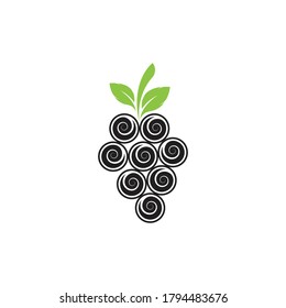 Grapes logo template vector icon illustration design