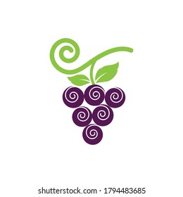 Grapes logo template vector icon illustration design