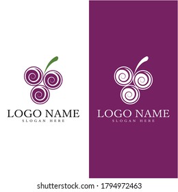 Grapes logo template vector icon illustration design