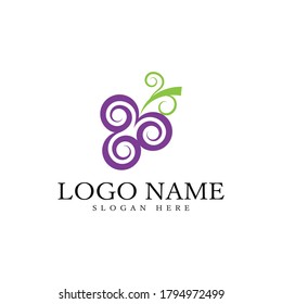 Grapes logo template vector icon illustration design