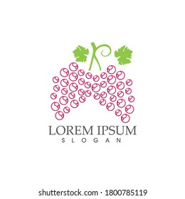 Plantilla de logotipo de uvas diseño de ilustraciones de iconos vectoriales