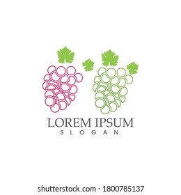 Grapes logo template vector icon illustration design