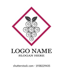 Grapes logo template vector icon illustration design
