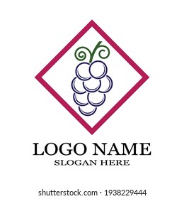 Grapes logo template vector icon illustration design