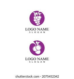 Grapes logo template vector icon illustration design