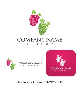 Plantilla de logotipo de uvas diseño de ilustraciones de iconos vectoriales