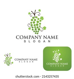 Grapes logo template vector icon illustration design