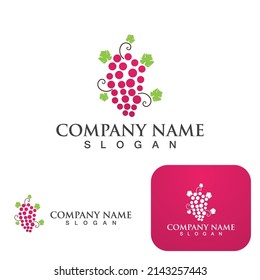 Grapes logo template vector icon illustration design