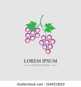 Grapes logo template vector icon illustration design