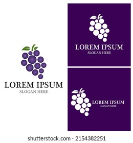 Plantilla de logotipo de uvas diseño de ilustraciones de iconos vectoriales